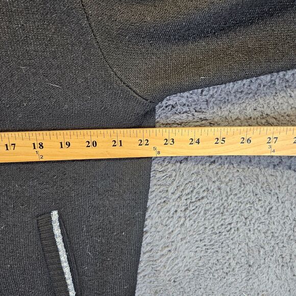 YeoKou Sweater Jacket Men Large Black Cashmere‎ Wool Knit Full Zip Fleece Lined - Picture 3 of 9